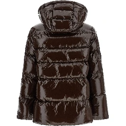 Brown Polyamide Full-Length Jacket