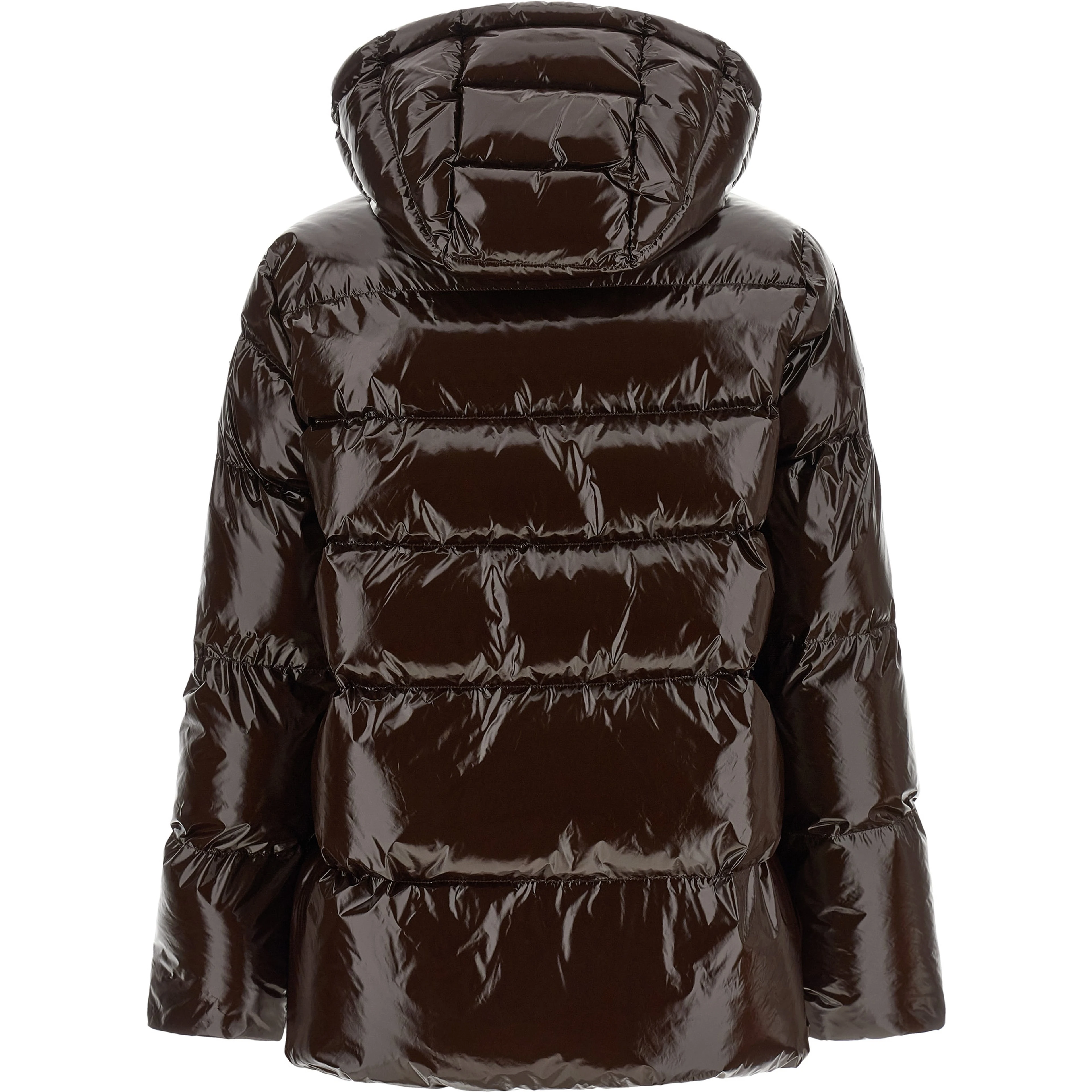 Brown Polyamide Full-Length Jacket