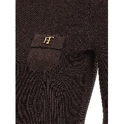 Brown Lycra Cardigan