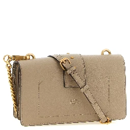 Gray Calfskin Crossbody Bag