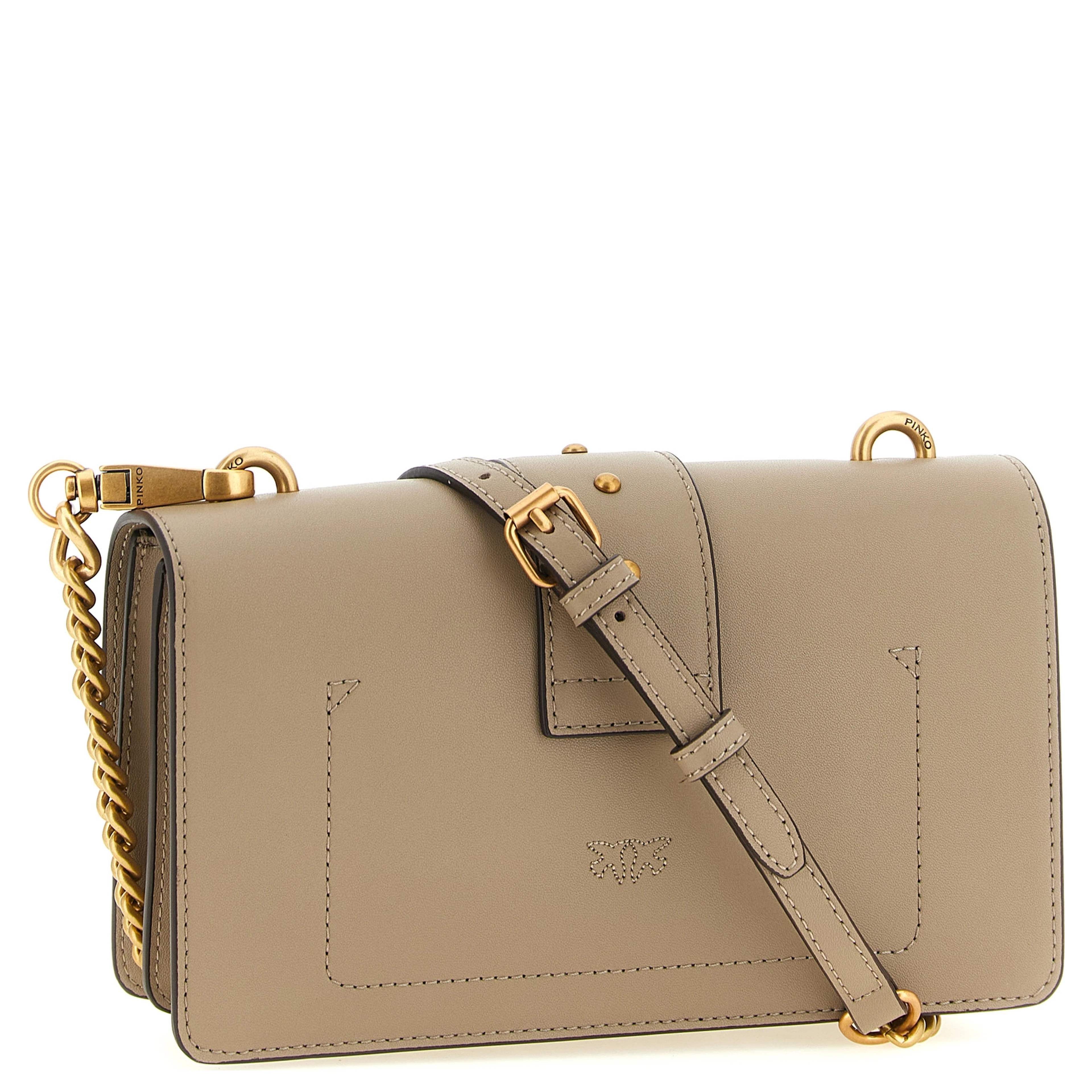 Gray Calfskin Crossbody Bag
