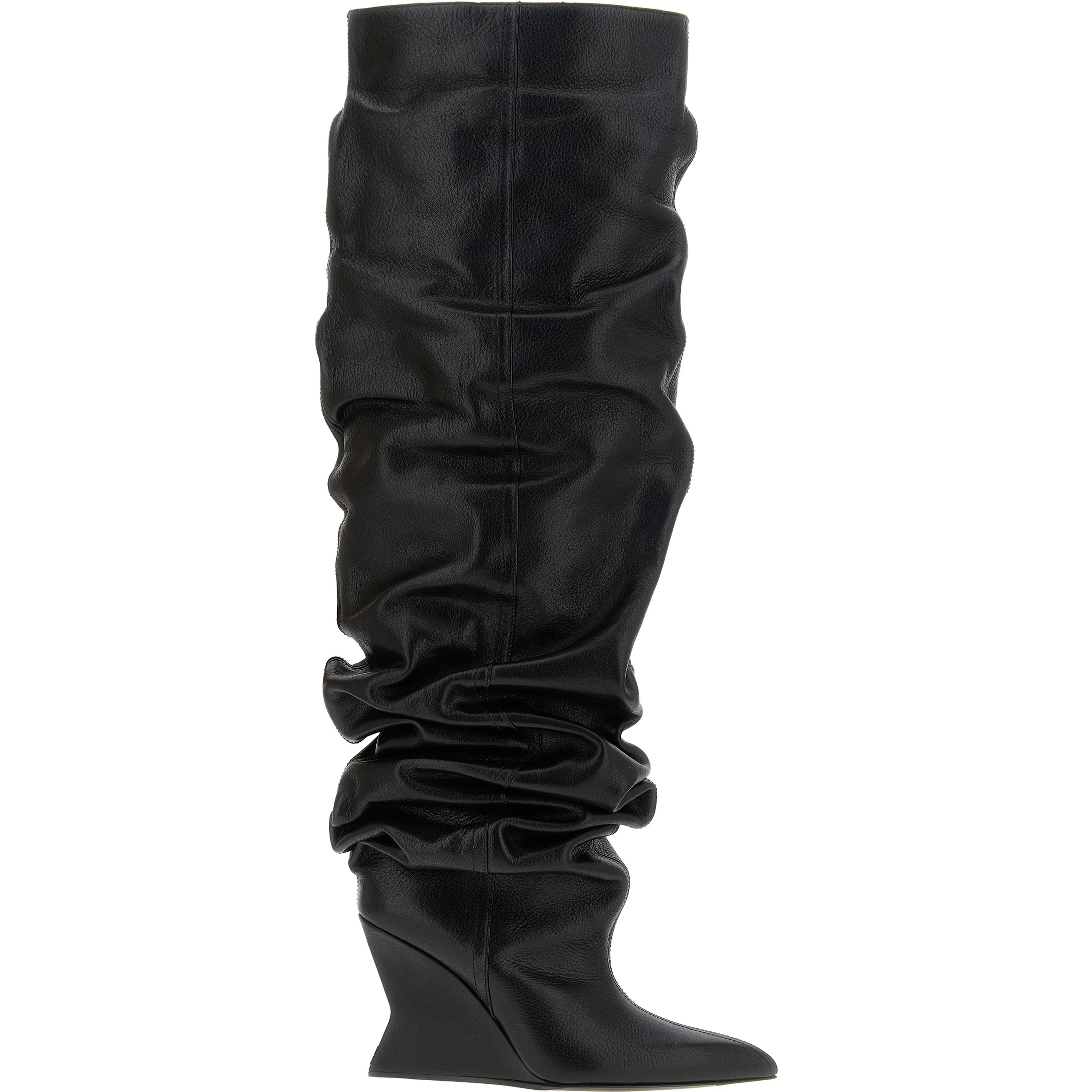Black Calfskin Over The Knee
