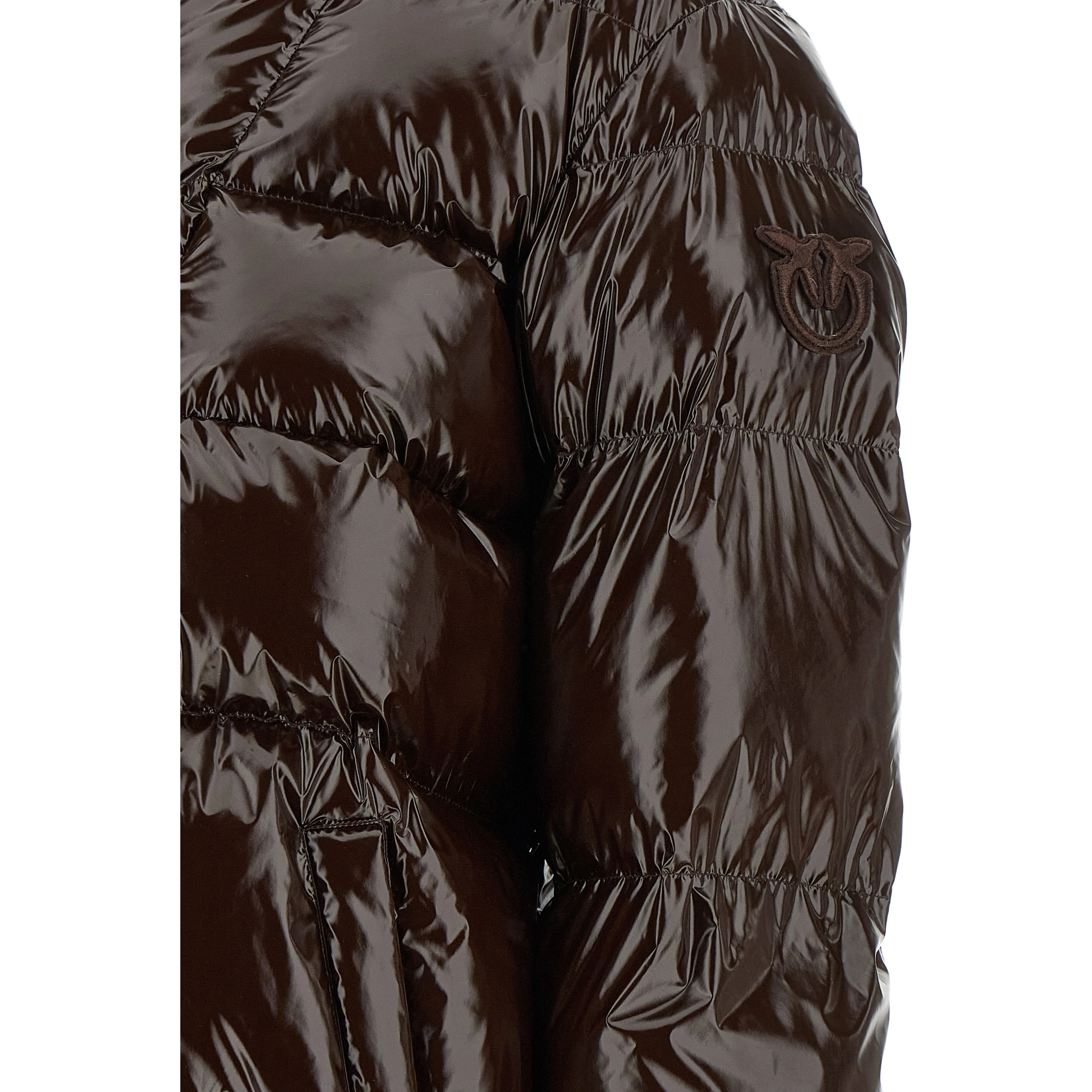 Brown Polyamide Full-Length Jacket