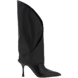 Black Calfskin Over The Knee
