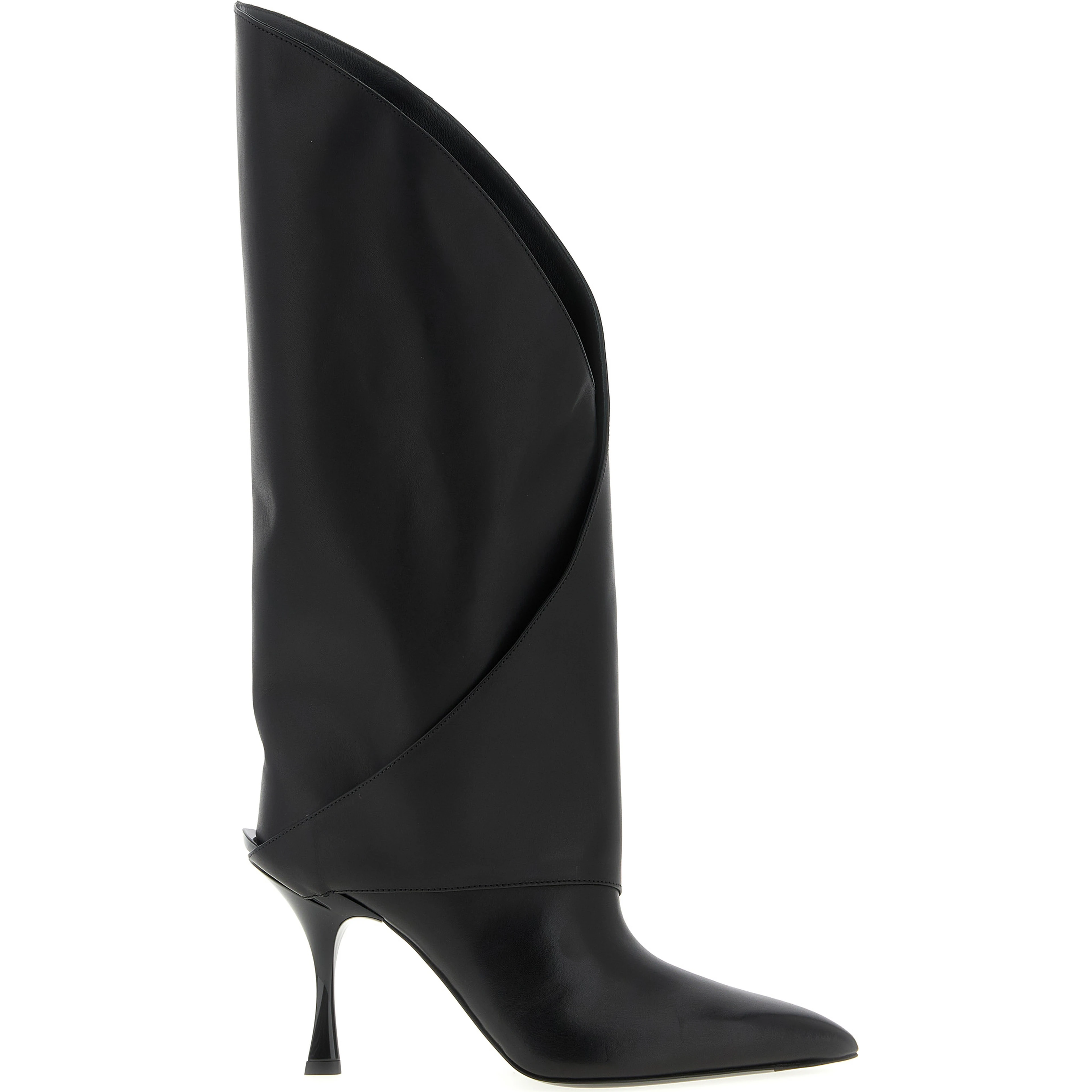 Black Calfskin Over The Knee