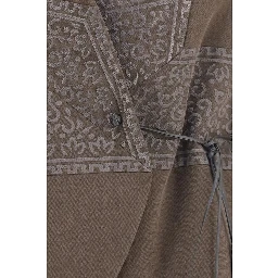 Brown Silk Sleeveless Jacket