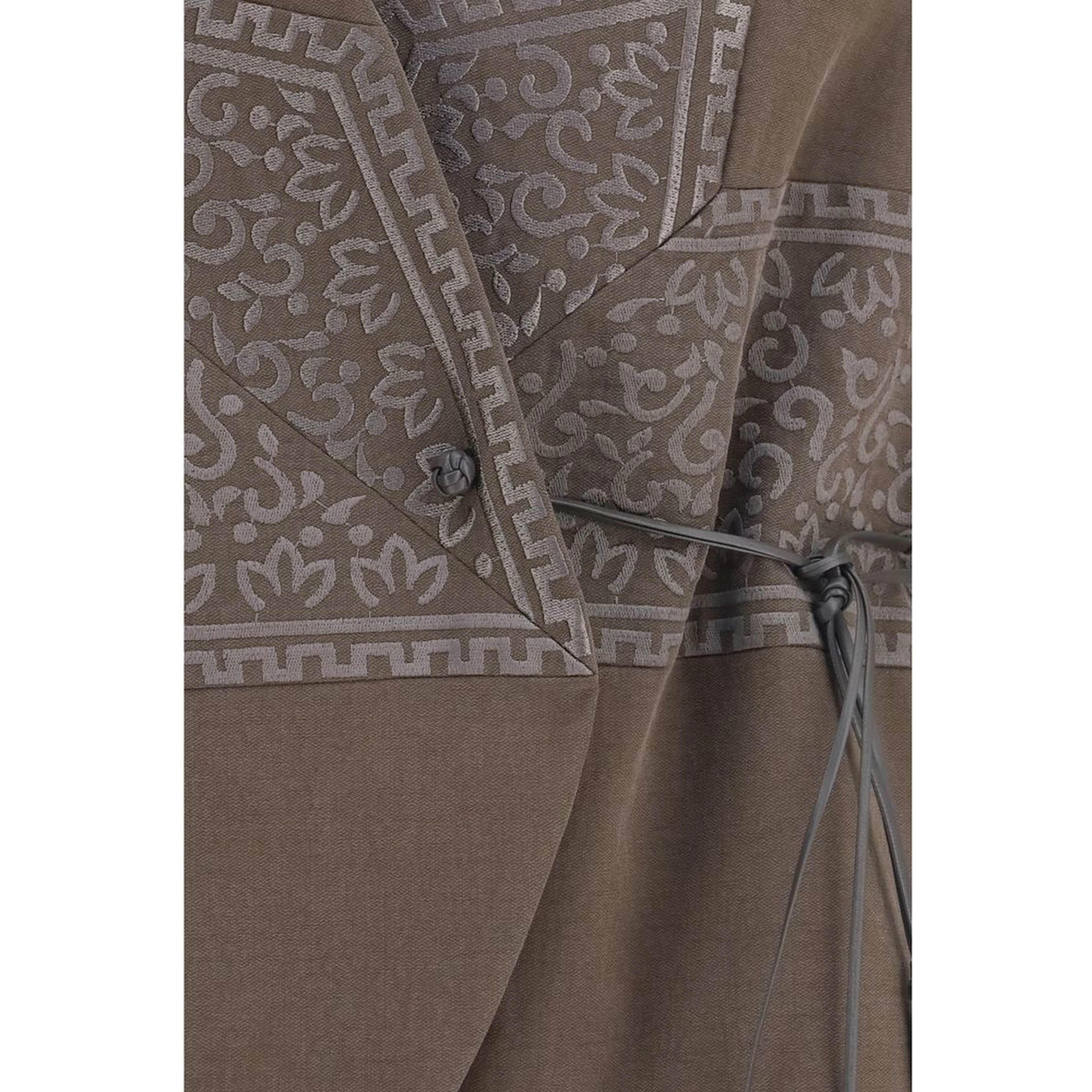 Brown Silk Sleeveless Jacket