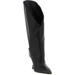 Black Calfskin Over The Knee