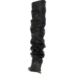 Black Calfskin Over The Knee