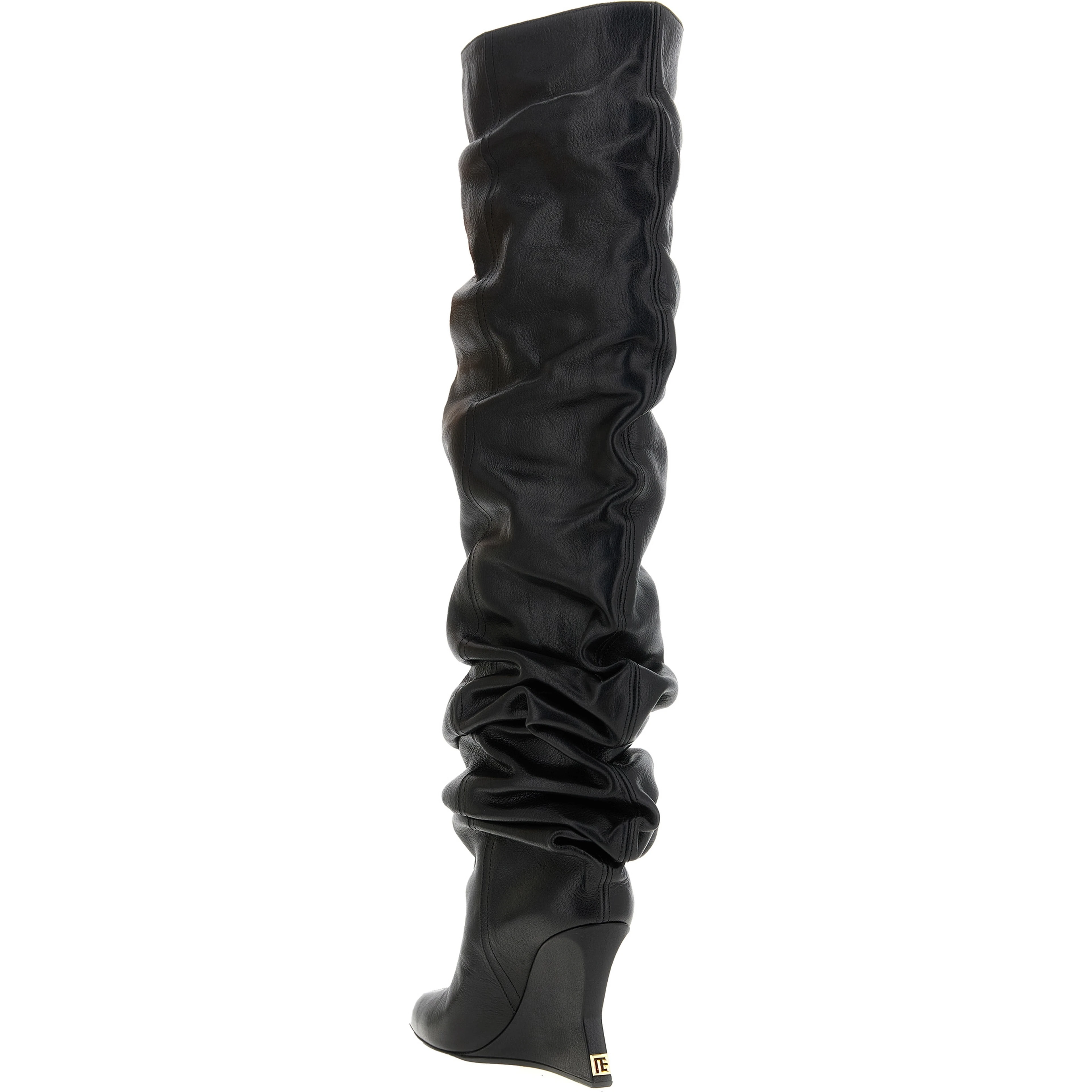 Black Calfskin Over The Knee