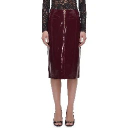 Purple faux leather skirt