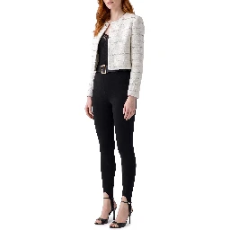 Black knit stirrup leggins