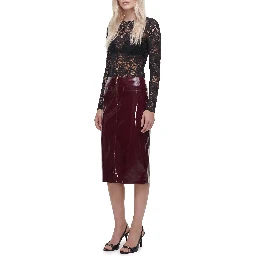 Purple faux leather skirt
