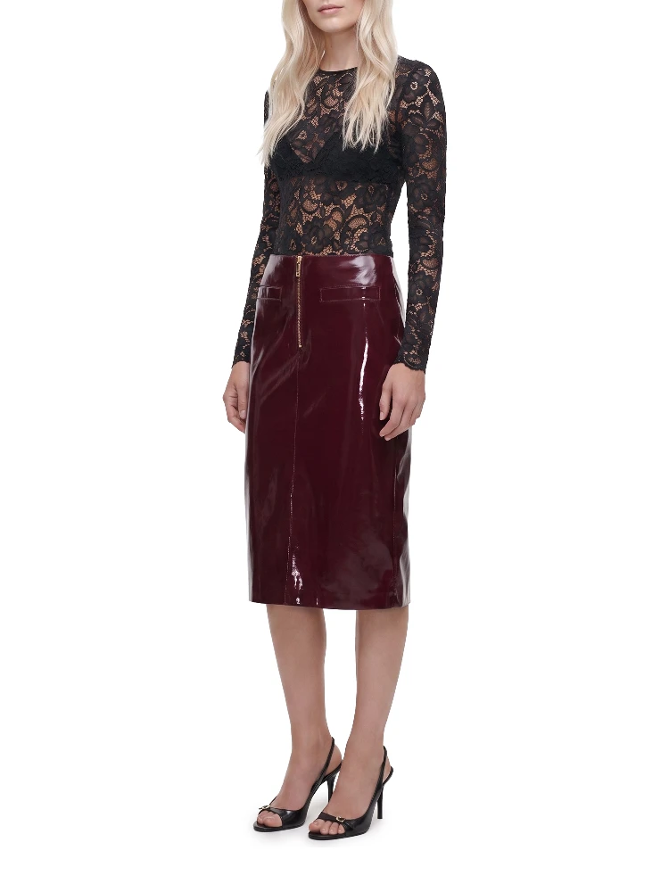Purple faux leather skirt alternative