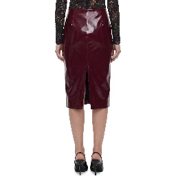 Purple faux leather skirt