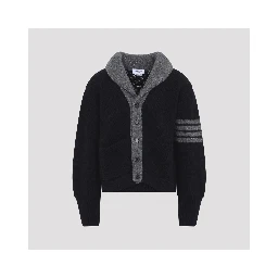BROWNE 65 JERSEY INTARSIA SHAWL COLLAR CARDIGAN