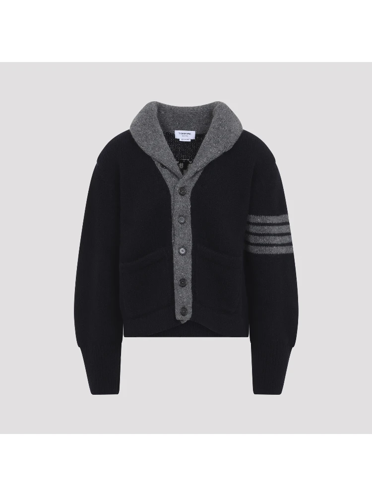 BROWNE 65 JERSEY INTARSIA SHAWL COLLAR CARDIGAN