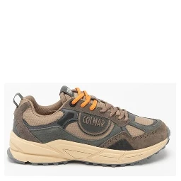 Brown Polyester Athletic Sneakers
