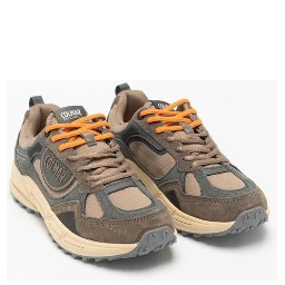 Brown Polyester Athletic Sneakers