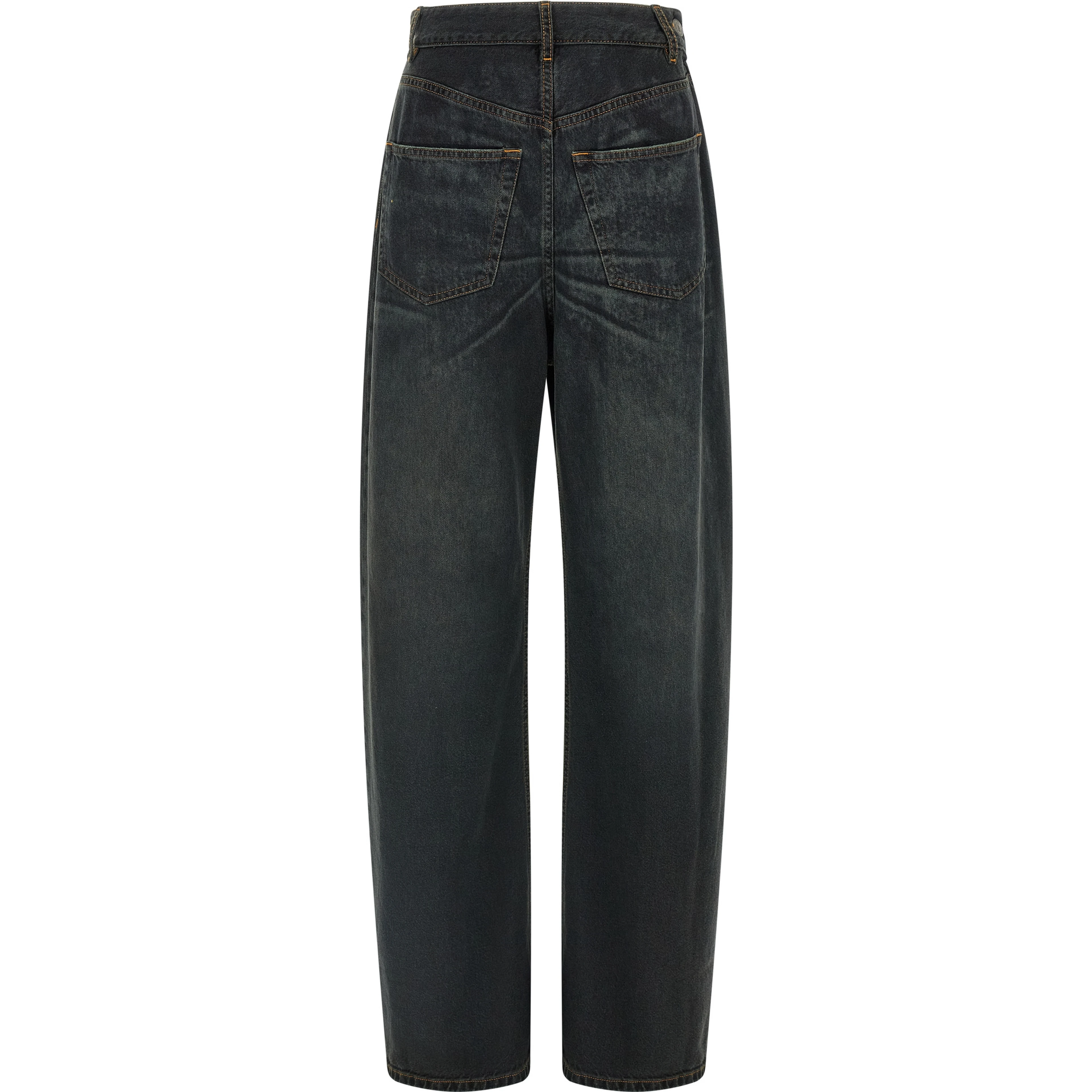 Blue Cotton Flared Jeans