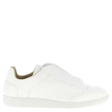 White Calfskin Low Top Sneakers