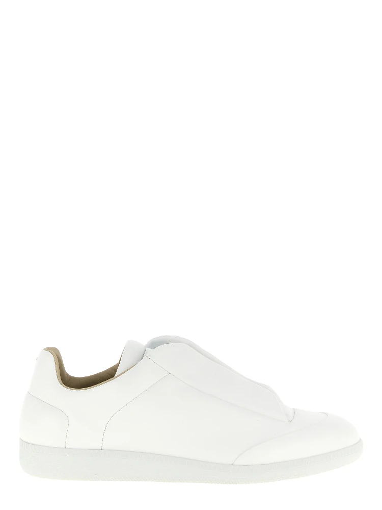 White Calfskin Low Top Sneakers