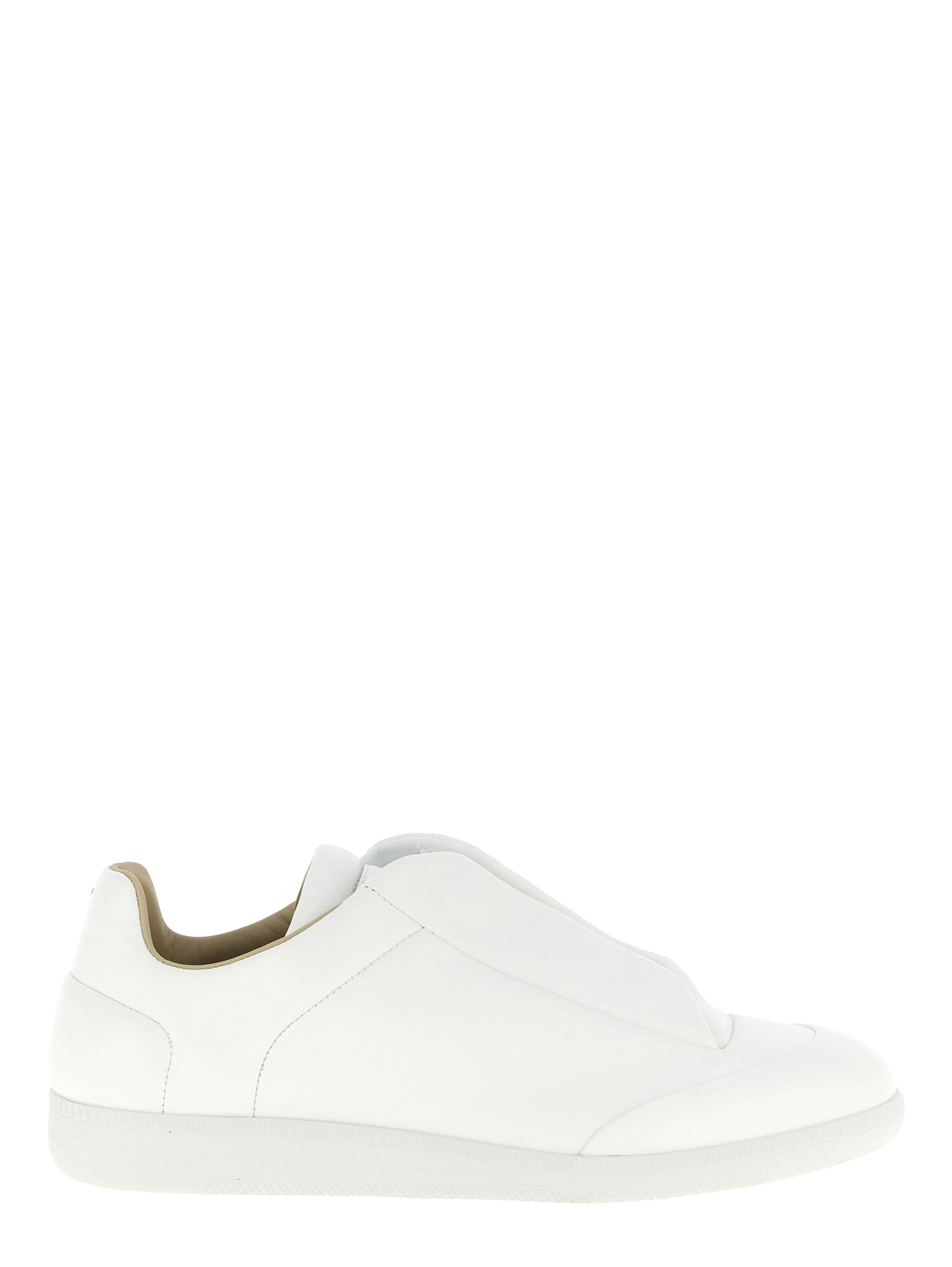 White Calfskin Low Top Sneakers