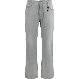 Gray Cotton Boyfriend Jeans