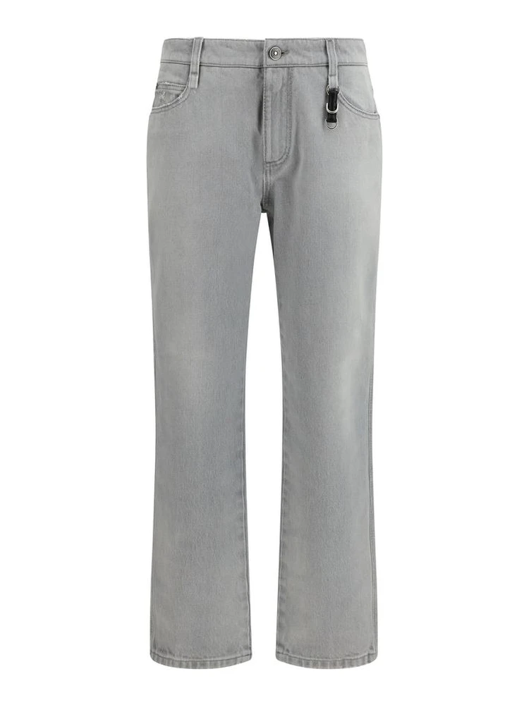Gray Cotton Boyfriend Jeans