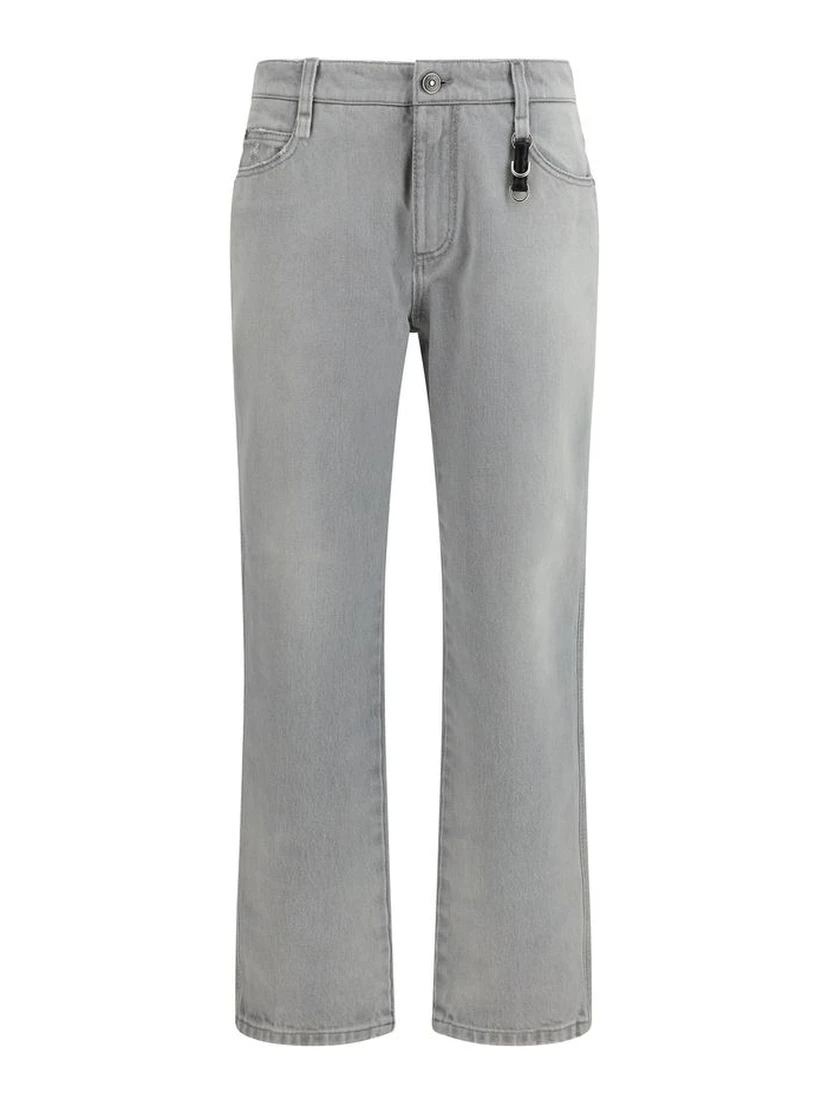 Gray Cotton Boyfriend Jeans
