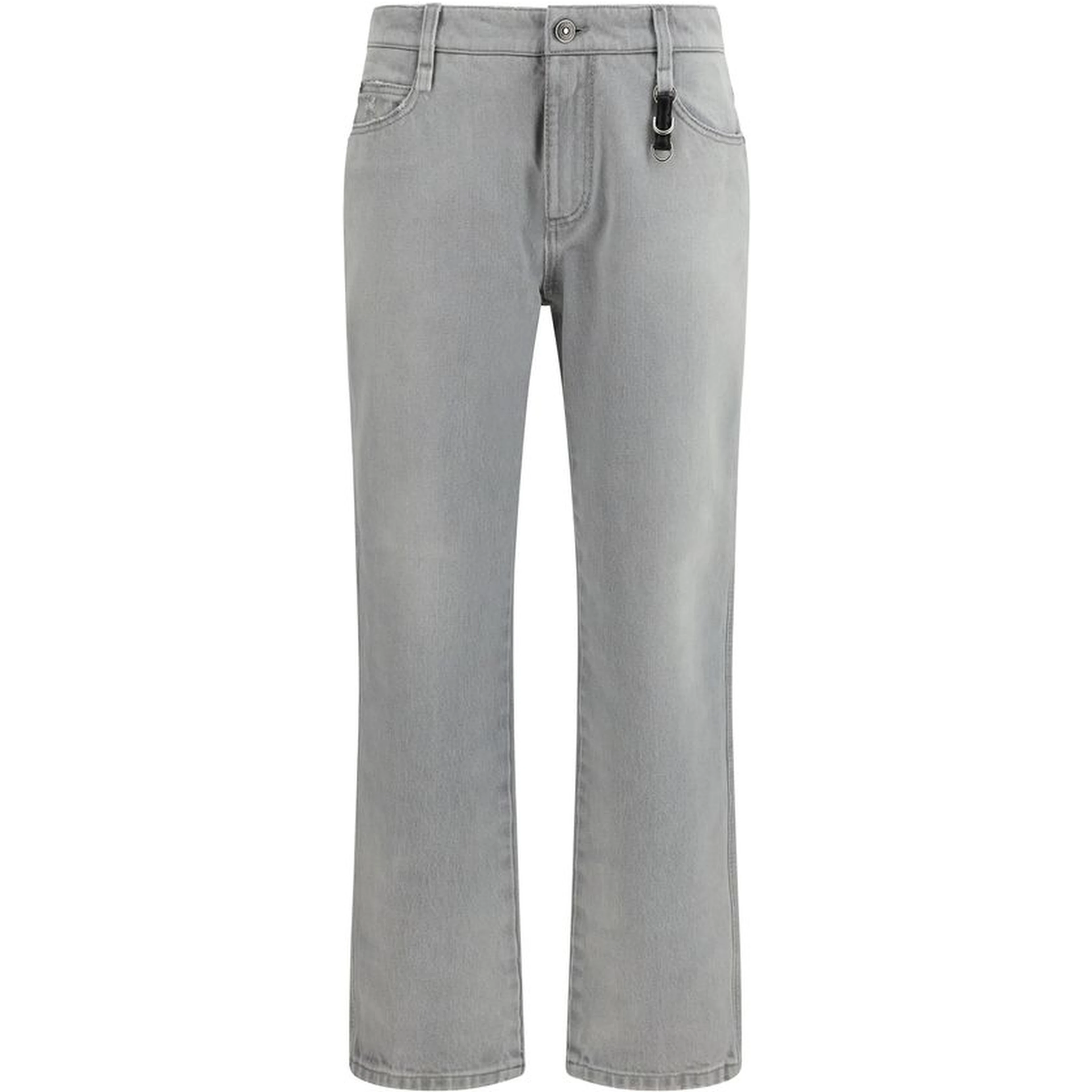 Gray Cotton Boyfriend Jeans