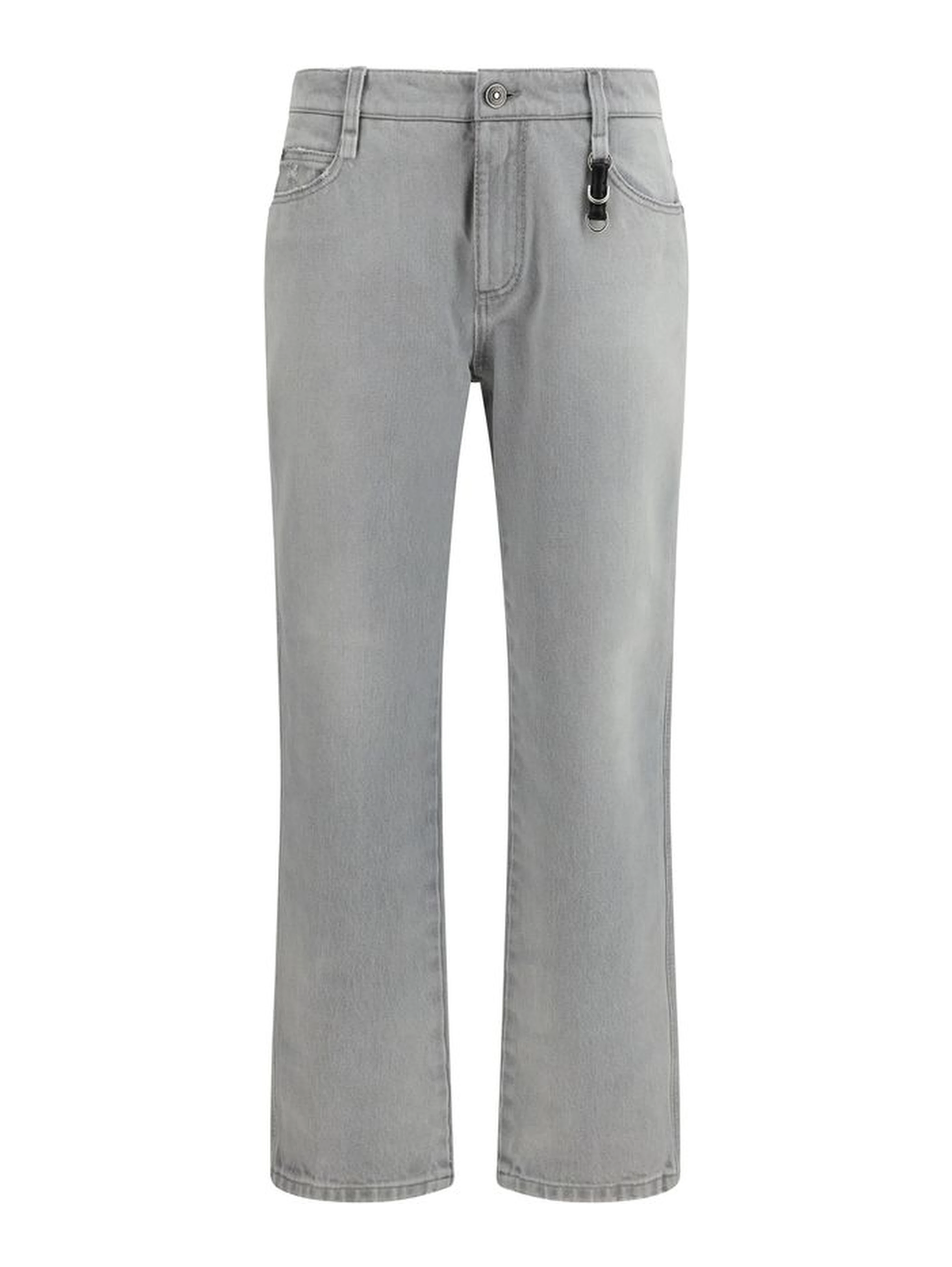Gray Cotton Boyfriend Jeans