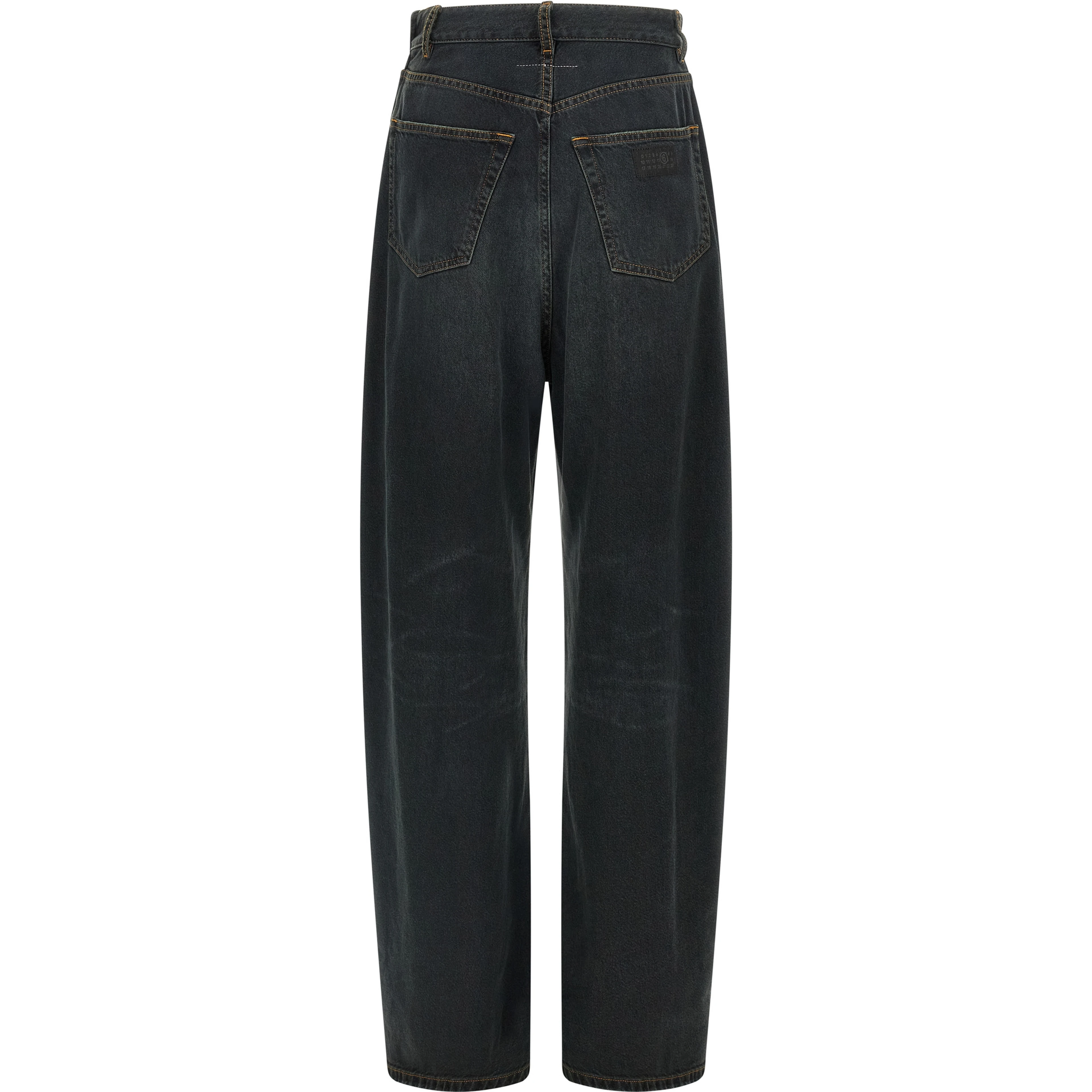 Blue Cotton Flared Jeans