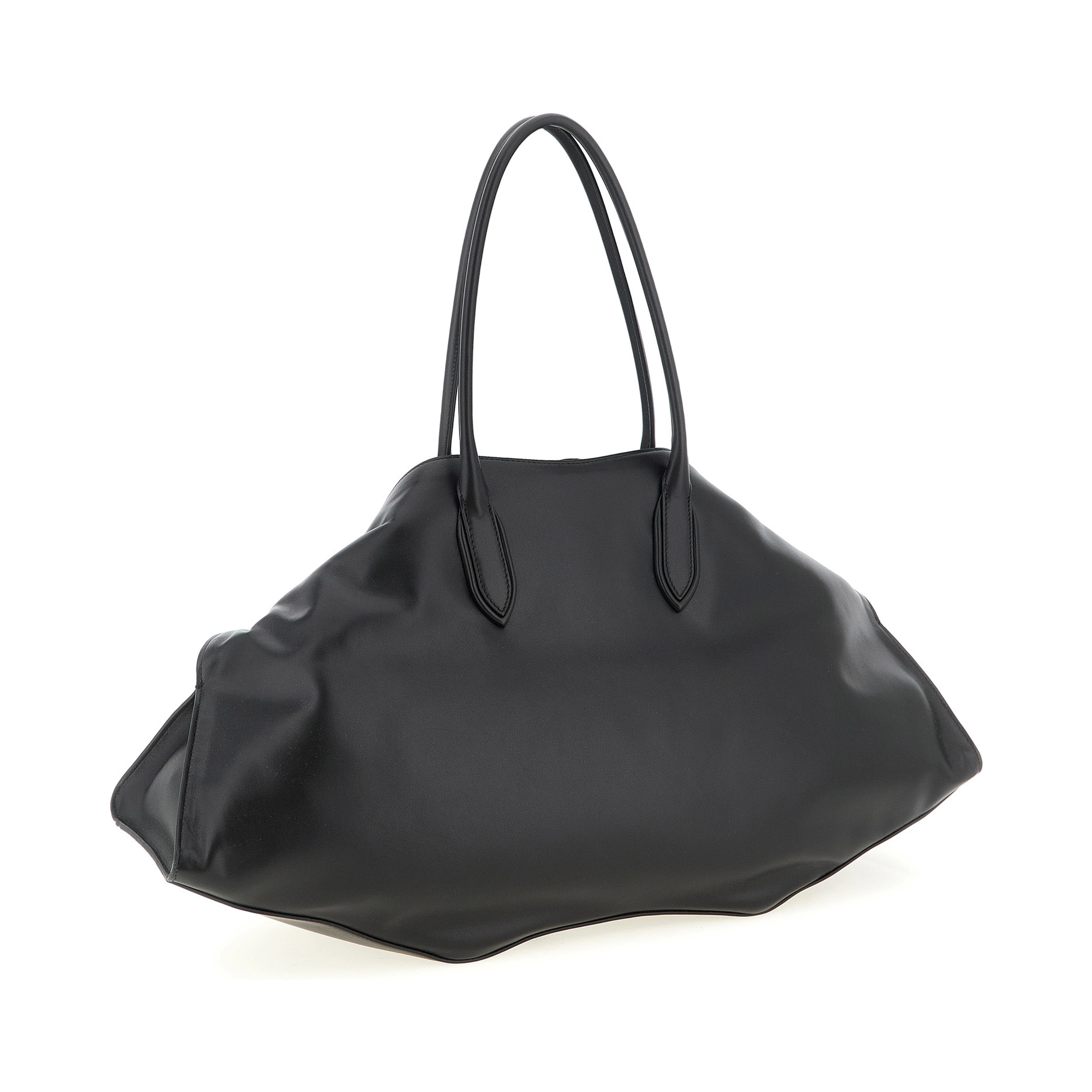 Black Calfskin Shoulder Bag