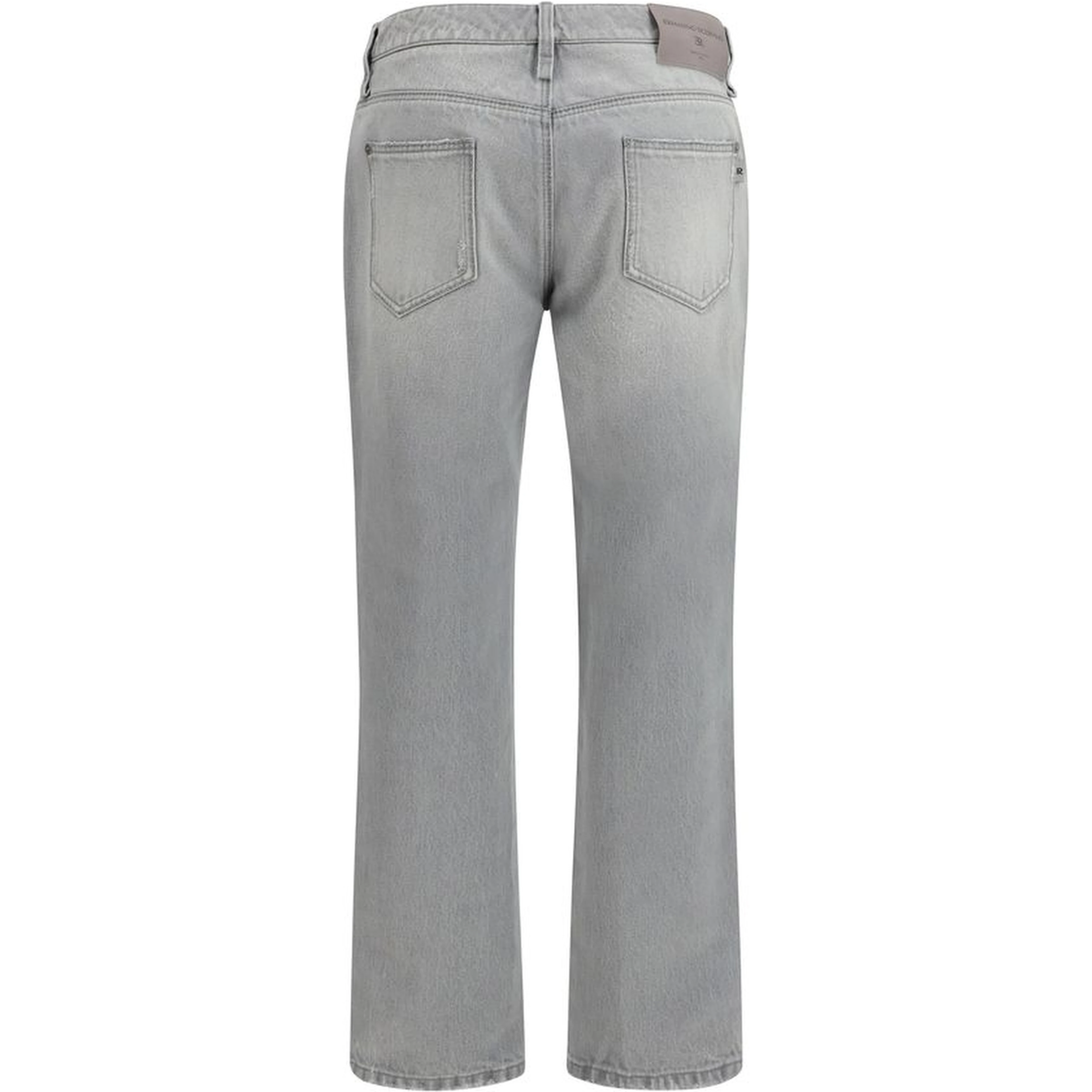 Gray Cotton Boyfriend Jeans