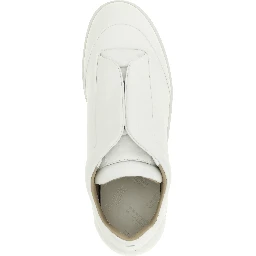 White Calfskin Low Top Sneakers
