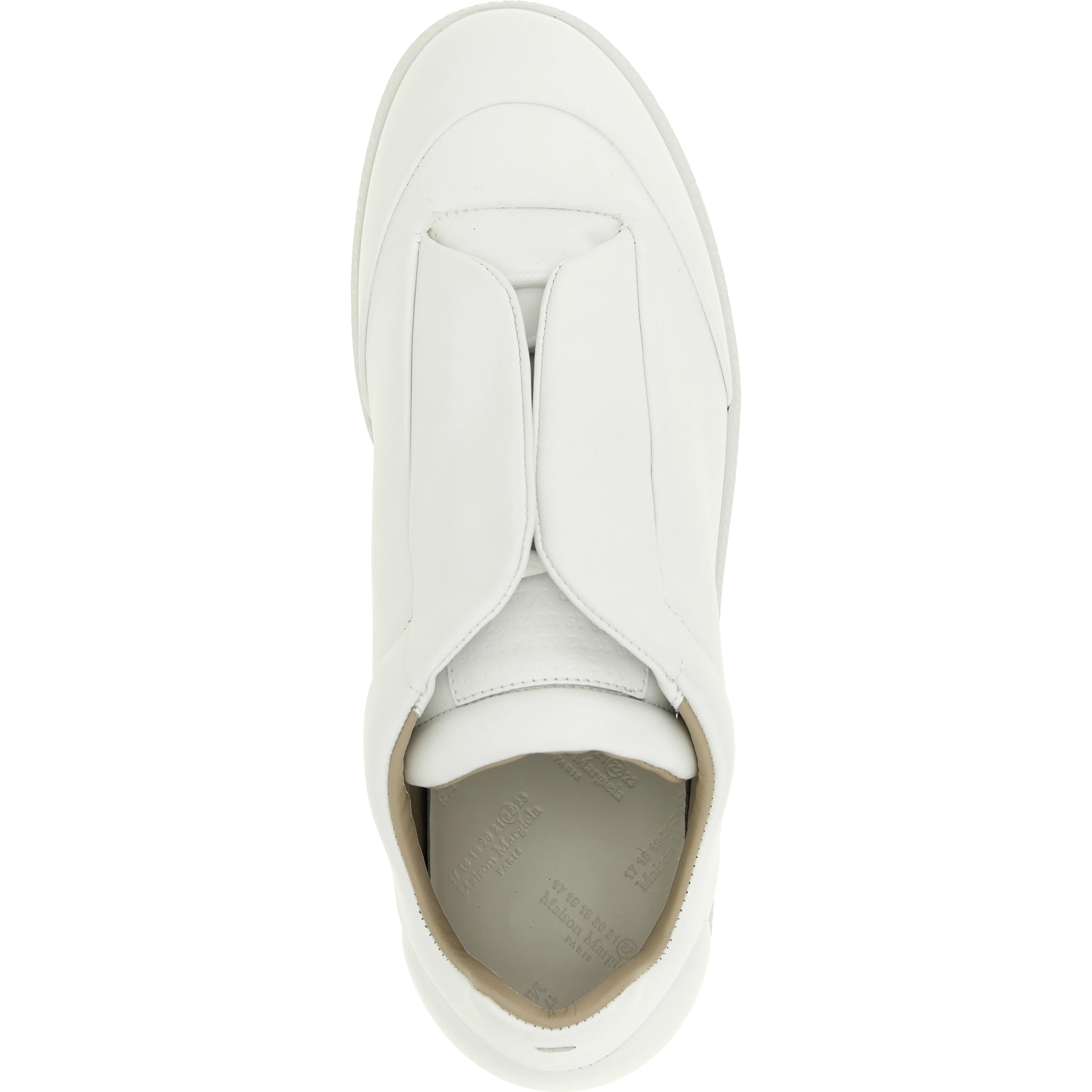 White Calfskin Low Top Sneakers