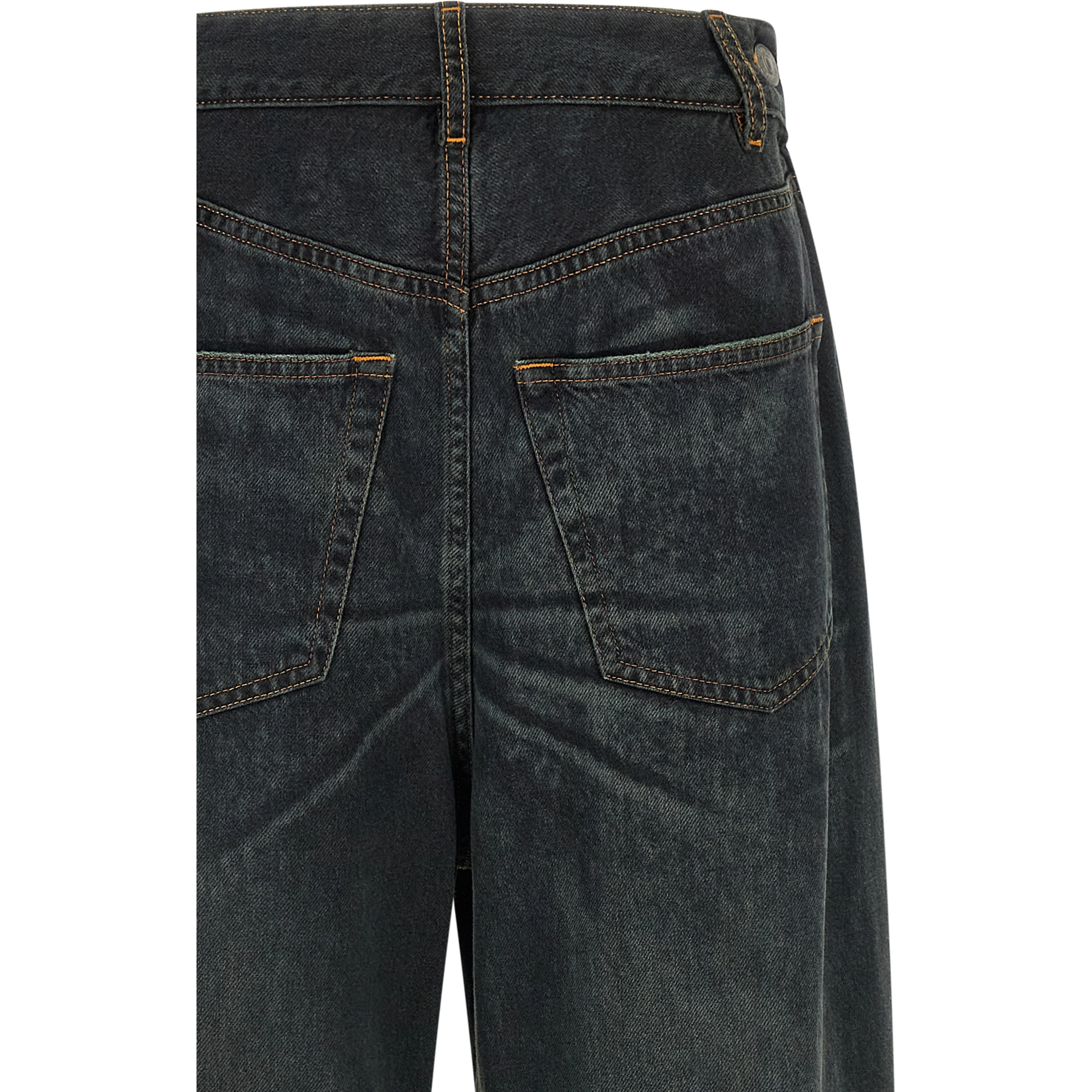 Blue Cotton Flared Jeans