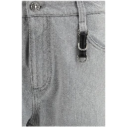 Gray Cotton Boyfriend Jeans