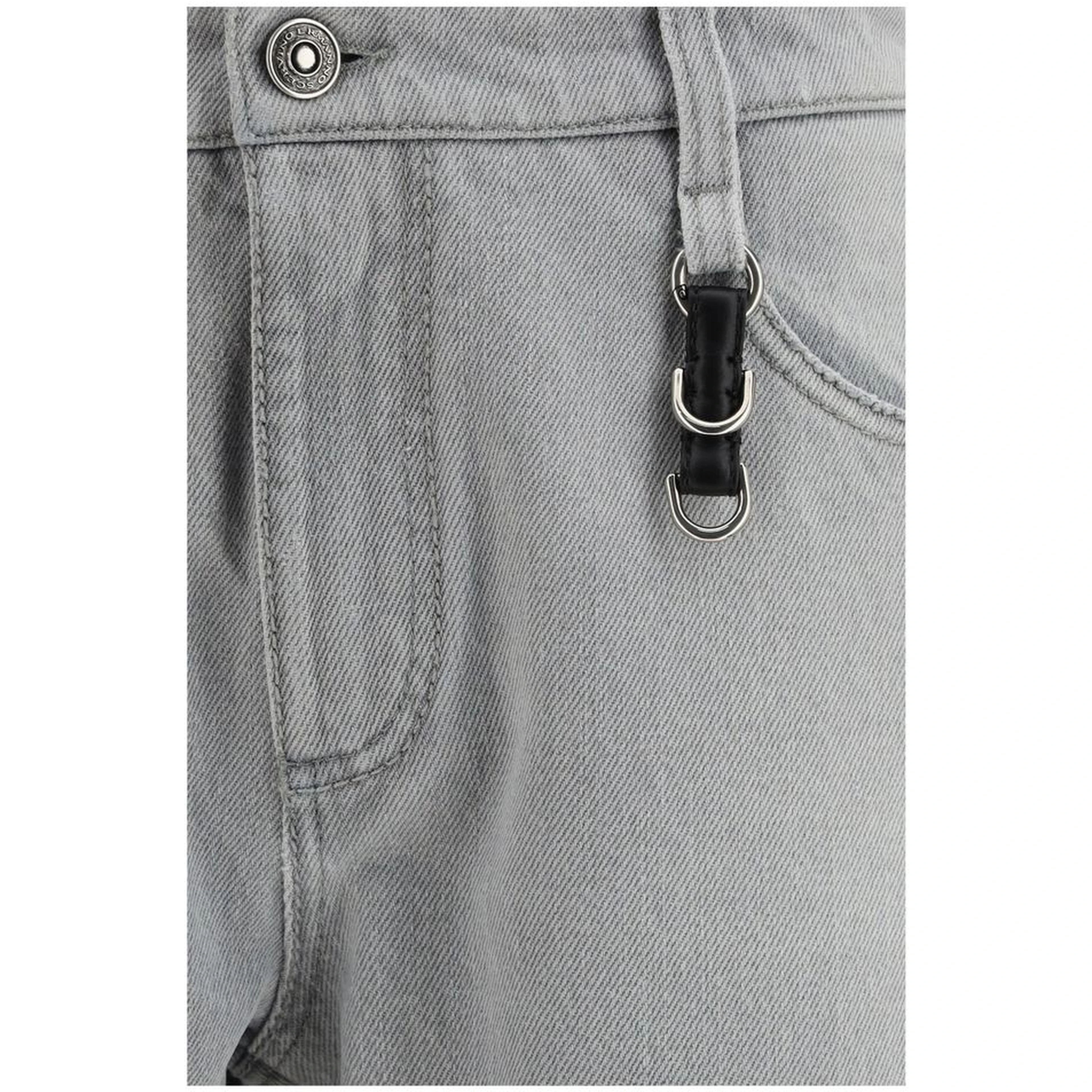 Gray Cotton Boyfriend Jeans