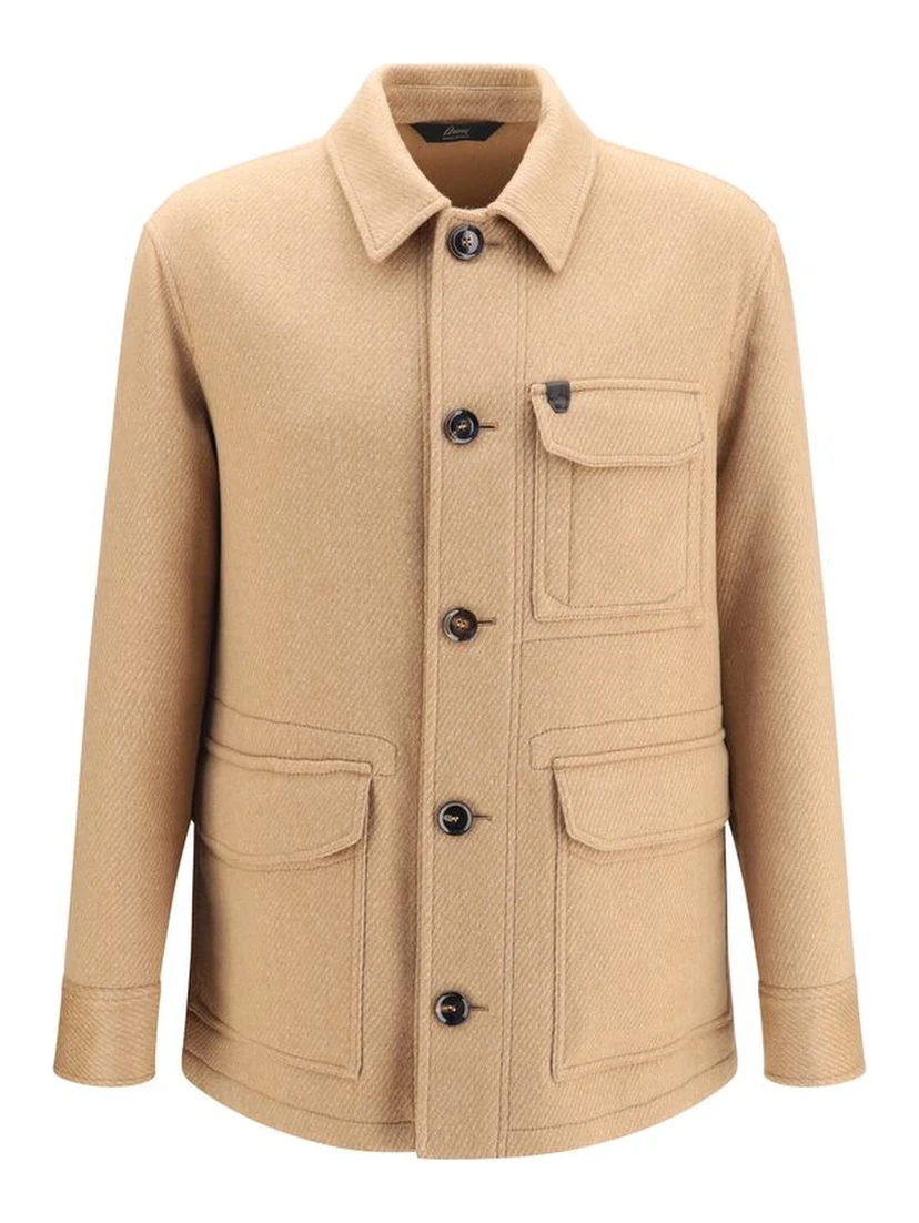 Beige Cashmere Leather Jacket