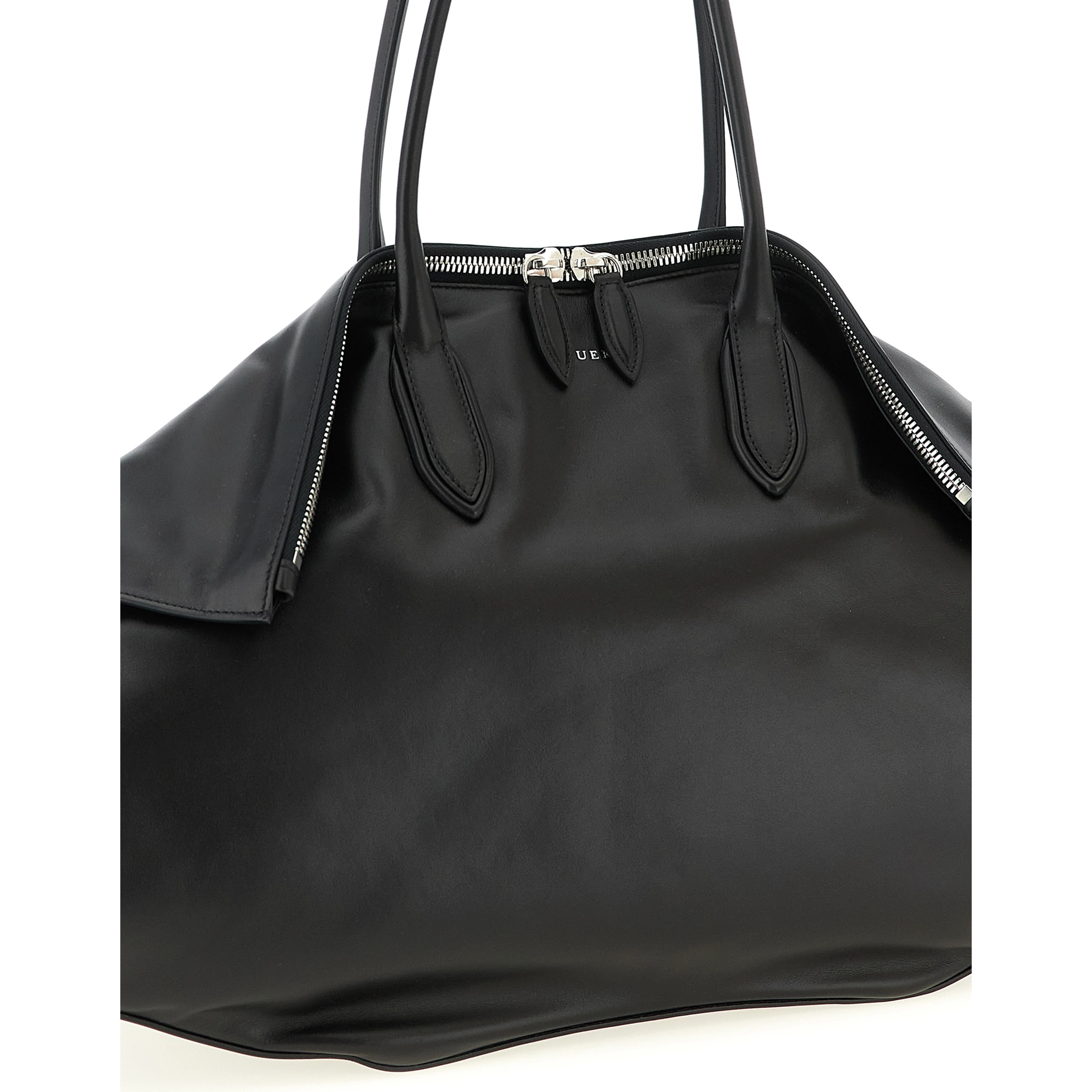 Black Calfskin Shoulder Bag
