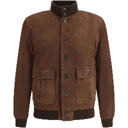 Brown Calf Leather Bos Taurus Bomber