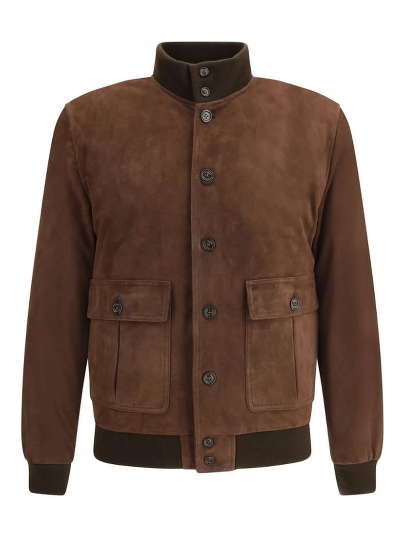 Brown Calf Leather Bos Taurus Bomber