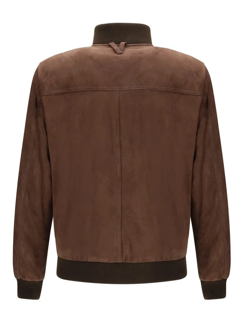 Brown Calf Leather Bos Taurus Bomber