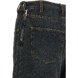 Blue Cotton Flared Jeans