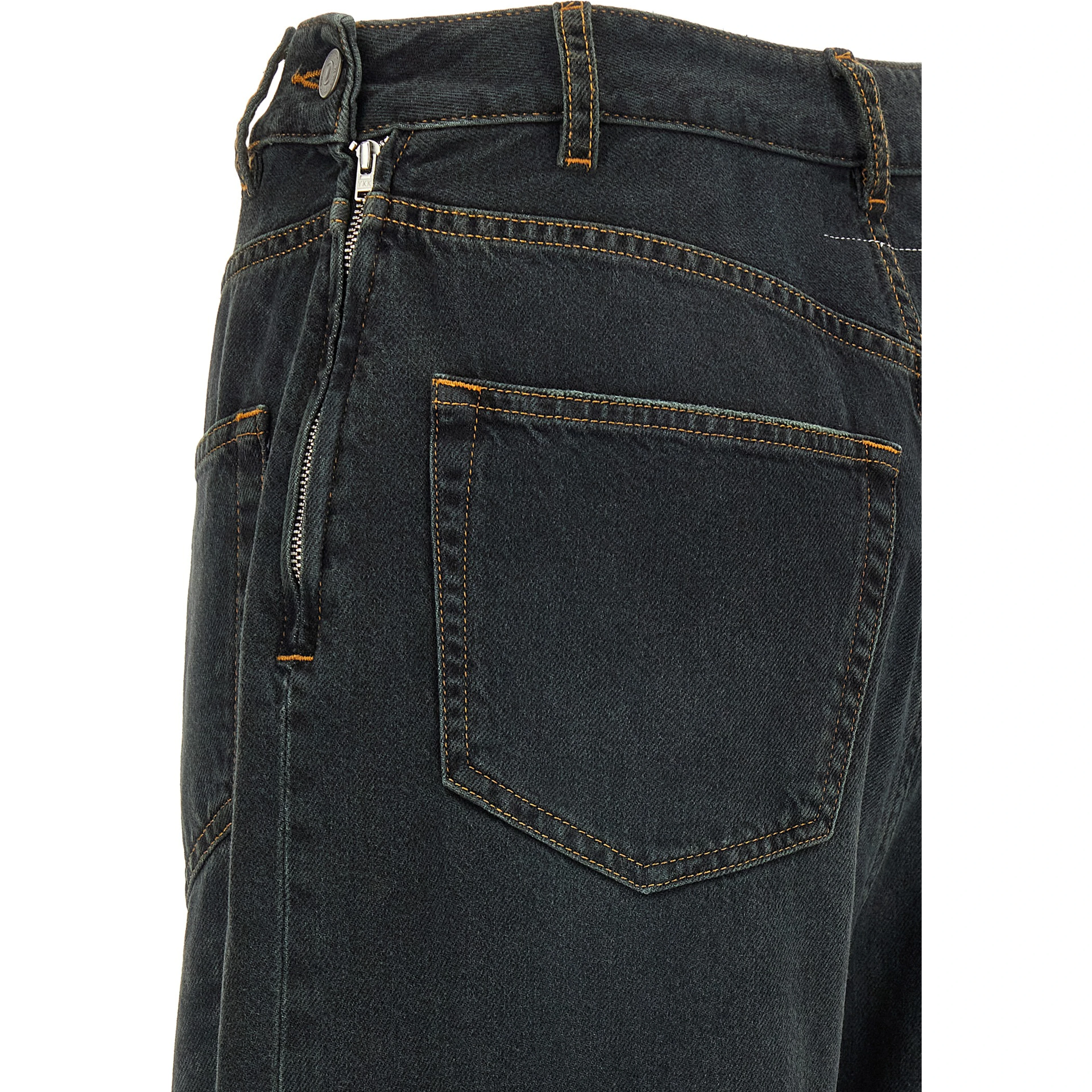 Blue Cotton Flared Jeans