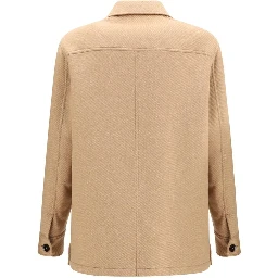 Beige Cashmere Leather Jacket