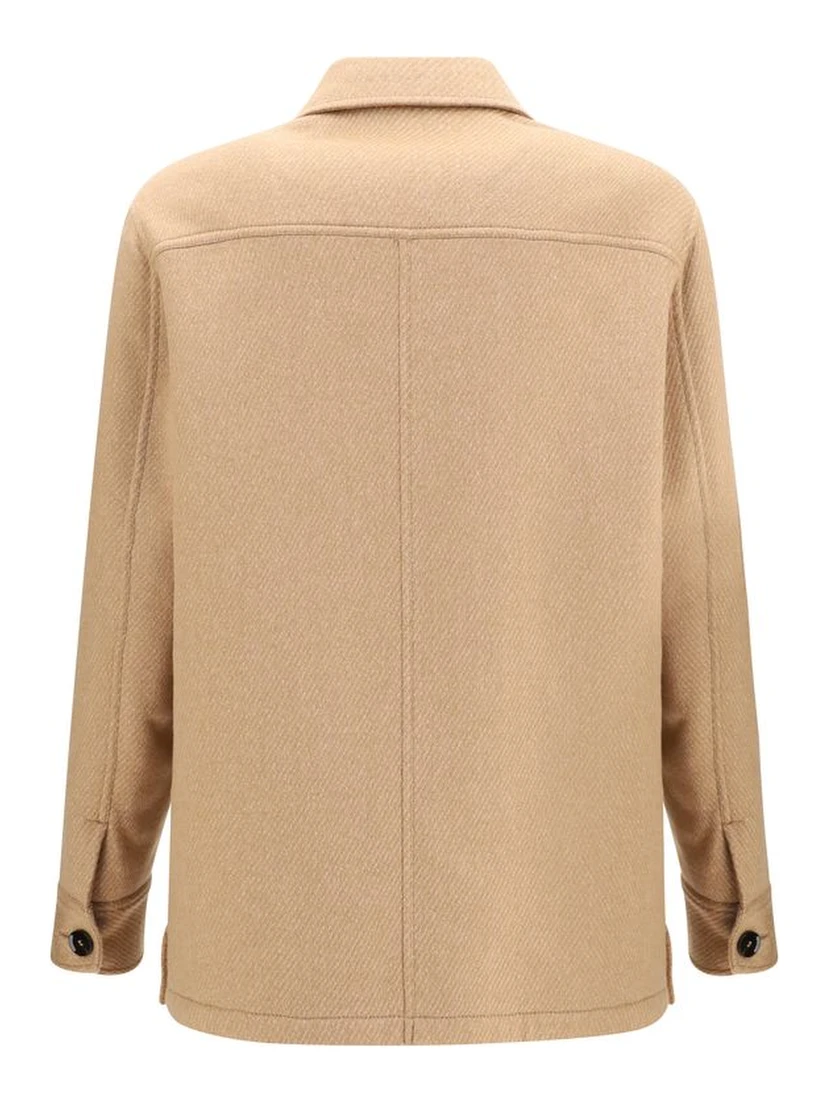 Beige Cashmere Leather Jacket