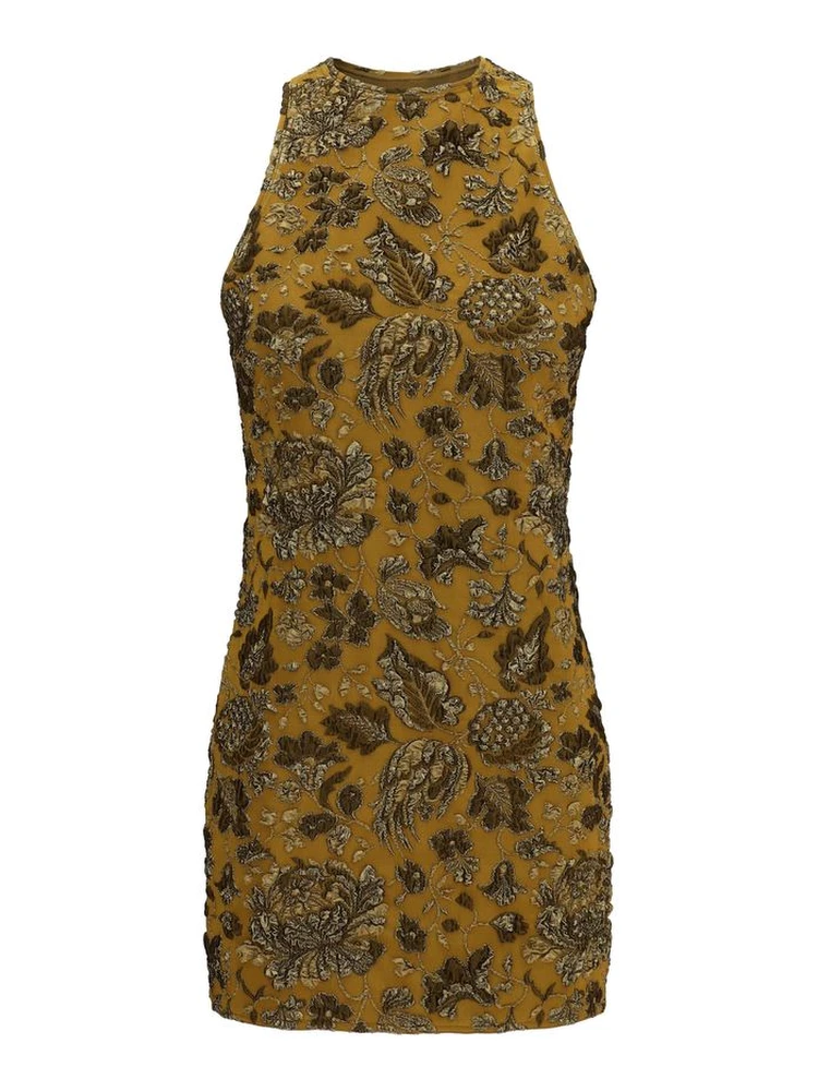 Brown Polyamide Casual Dress